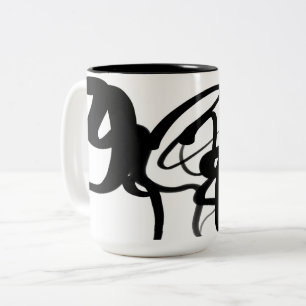 Tasse 2 Couleurs Les Plongeurs : Noir et Blanc Abstrait