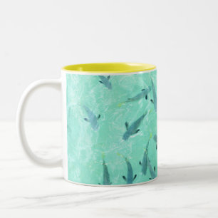 Tasse 2 Couleurs Les poissons fidjiens nageant dans une eau bleu cl