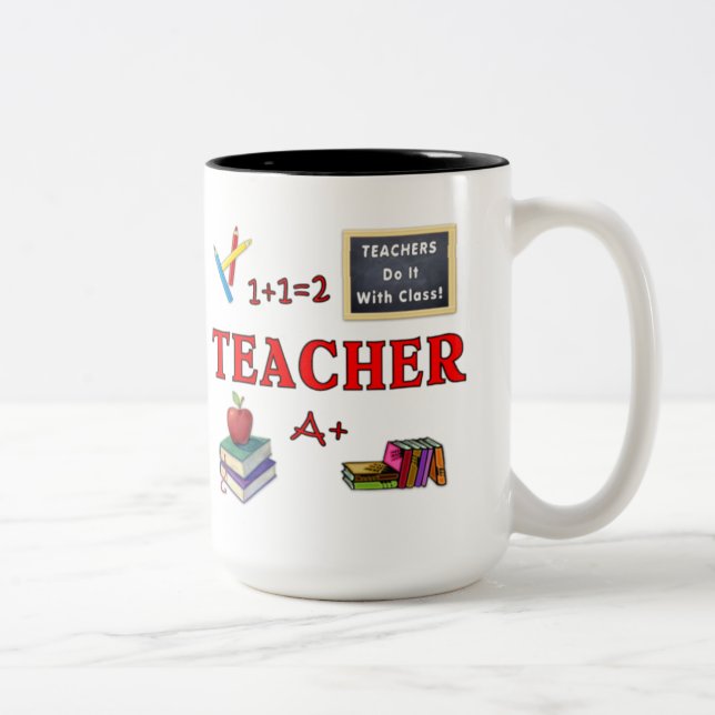 Tasse 2 Couleurs Les professeurs le font avec la classe (Droit)