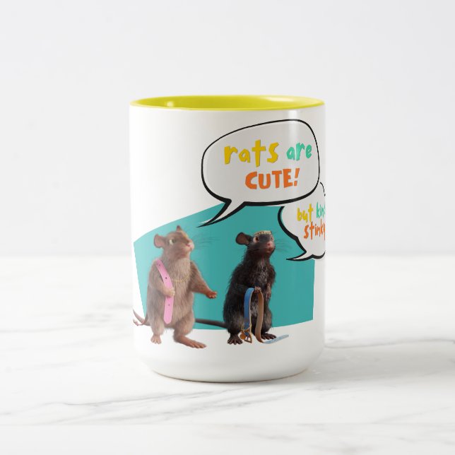 Tasse 2 Couleurs Les Rats Sont Mignons Mais Plutôt Stinky (Centre)