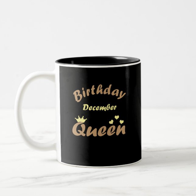Tasse 2 Couleurs Les reines naissent en décembre (Gauche)