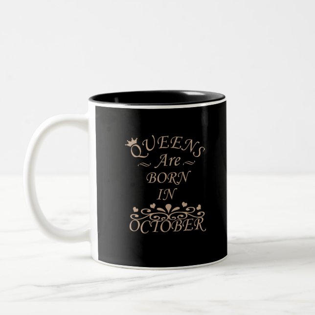 Tasse 2 Couleurs Les reines sont nées en octobre (Gauche)