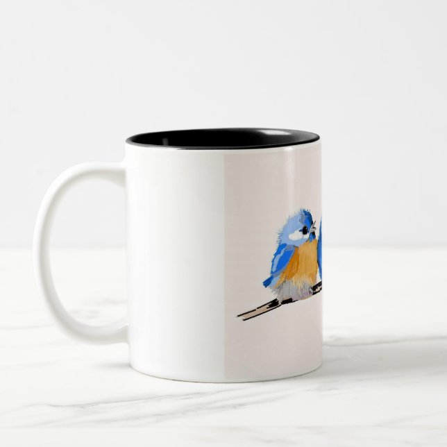 Tasse 2 Couleurs Les trois petits oiseaux bleus (Gauche)