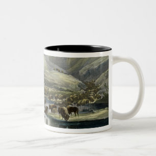 Tasse 2 Couleurs Les troupeaux de bison et d'élans sur le stimulan