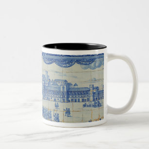 Tasse 2 Couleurs Les tuiles d'Azulejos dépeignant le Praca font