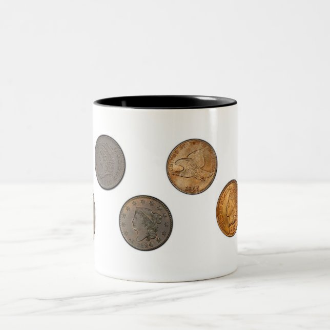 Tasse 2 Couleurs Les USA pièces de monnaie d'un cent (Centre)