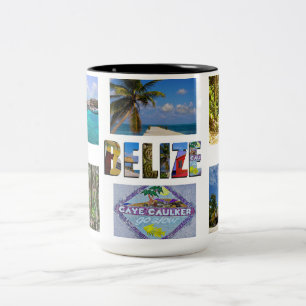 Tasse 2 Couleurs Les vacances de Belize créent votre propre collag