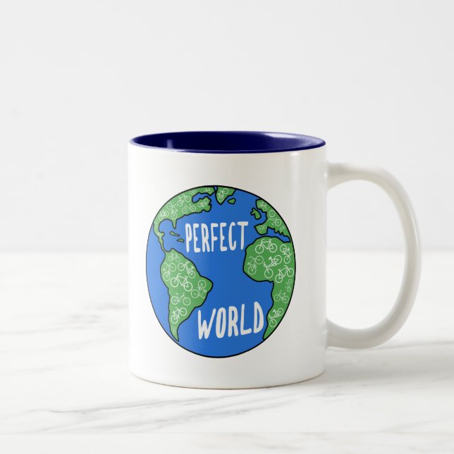 Tasse 2 Couleurs Les Vélos Font Un Monde Parfait (Droit)