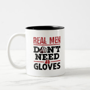 Tasse 2 Couleurs Les vrais hommes de la boxe nue n'ont pas besoin d