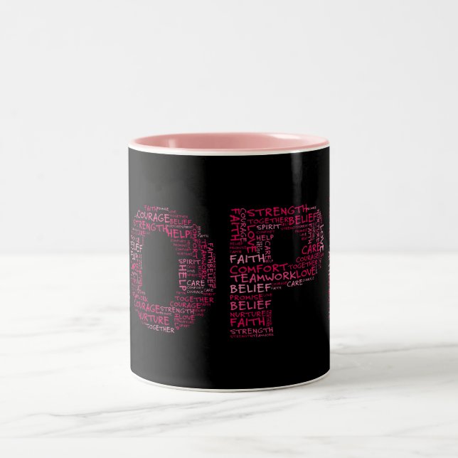 Tasse 2 Couleurs L'esprit de l'espoir (texte rose) (Centre)