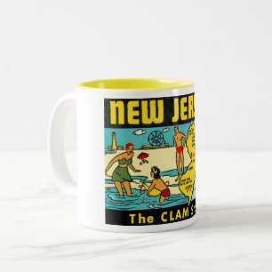 Tasse 2 Couleurs L'état de palourde, New Jersey, cru