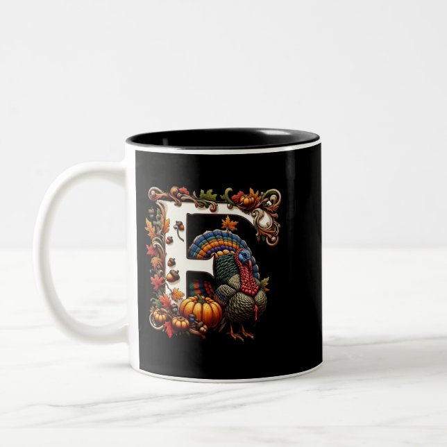 Tasse 2 Couleurs Letter f Thanksgiving gift style  (Gauche)