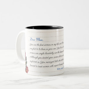 Tasse 2 Couleurs Lettre d'amour personnalisée manuscrite Script man