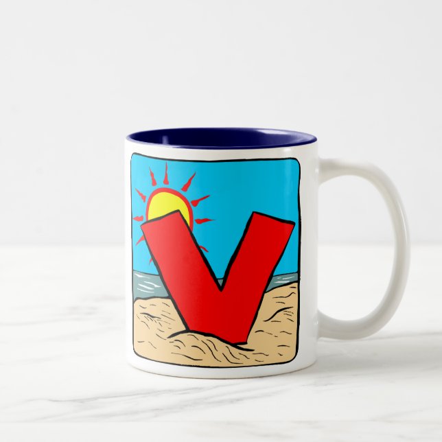Tasse 2 Couleurs LETTRE D'IDÉES DE Mariage DE PLAGE V (Droit)