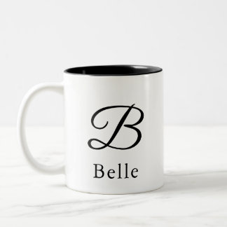 Tasse 2 Couleurs Lettre initiale B Simple Monogramme Style moderne