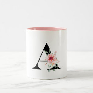 TASSE 2 COULEURS LETTRE MONOGRAMME A