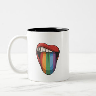 Tasse 2 Couleurs Lèvres gay pride lgbt arc-en-ciel drapeau coloré