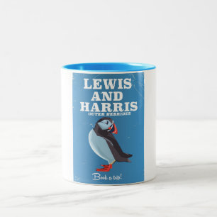 Tasse 2 Couleurs Lewis et Harris Écosse Macareux affiche de voyage