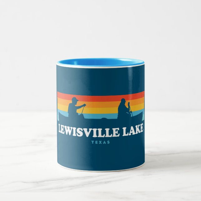 Tasse 2 Couleurs Lewisville Lake Texas Canoe (Centre)