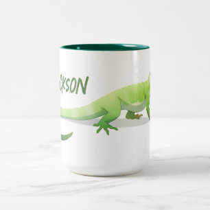 Tasse 2 Couleurs Lézard Amical Avec Votre Nom