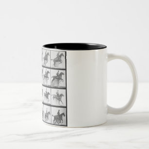 Tasse 2 Couleurs L'homme et le cheval sautant une barrière,