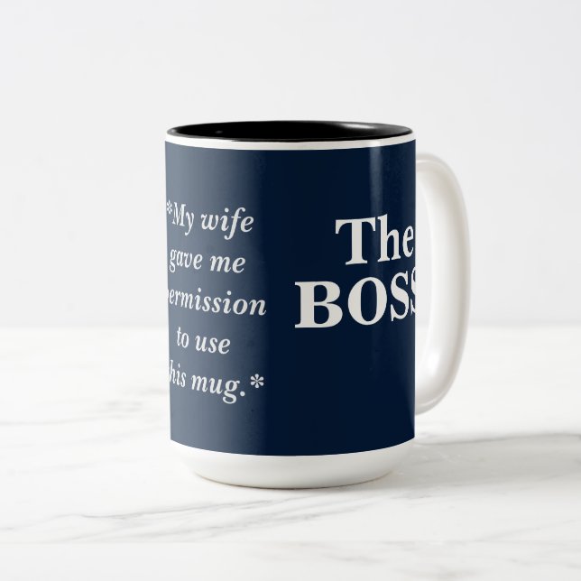 Tasse 2 Couleurs L'humour de patron (Devant droit)