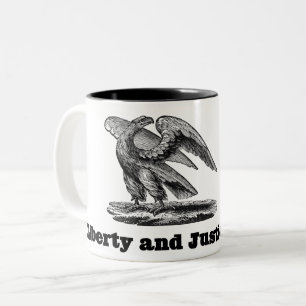 Tasse 2 Couleurs Liberté Et Justice Aigle Americana Art Patriotique