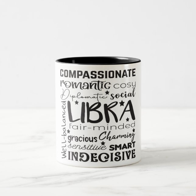 Tasse 2 Couleurs Libra Zodiac Traits/Astrologie (Centre)