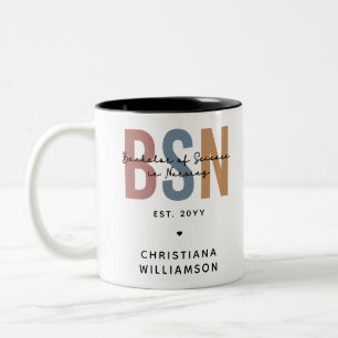 Tasse 2 Couleurs Licence BSN en sciences infirmières sur mesure