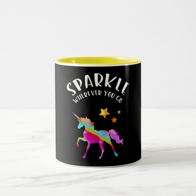Tasse 2 Couleurs Licorne - étincelle. Énonciations mignonnes. (Centre)