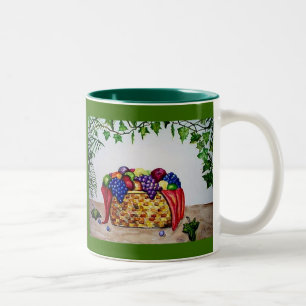 Tasse 2 Couleurs Lierre et corbeille de fruits