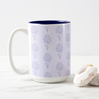 Tasse 2 Couleurs Light Blue Outlined Floral Pattern