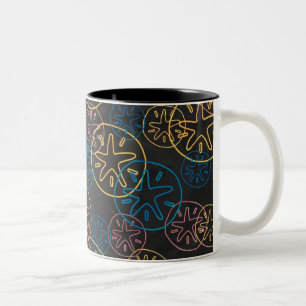 Tasse 2 Couleurs Lignes de Dollar de Sable Rouge Jaune Bleu