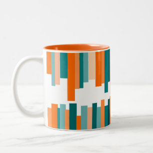 Tasse 2 Couleurs Lignes découpées - Musique Turquoise et orange