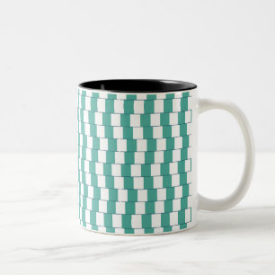 Tasse 2 Couleurs Lignes déroutantes turquoise