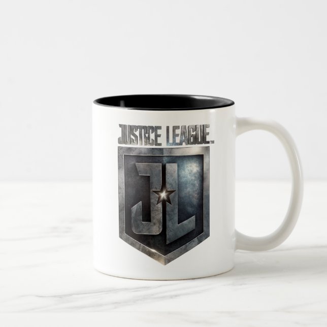 Tasse 2 Couleurs Ligue de Justice | Bouclier JL métallique (Droit)
