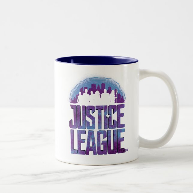 Tasse 2 Couleurs Ligue de Justice | Justice League City Silhouette (Droit)