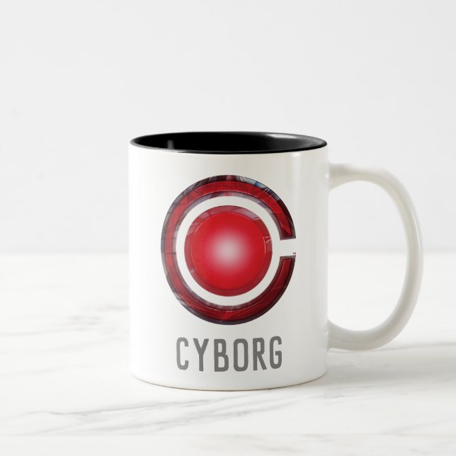 Tasse 2 Couleurs Ligue de Justice | Symbole Cyborg brillant (Droit)
