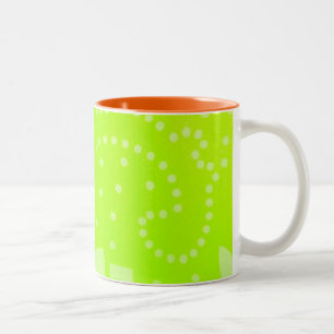 Tasse 2 Couleurs Lime Green geomentric dot stripe graphic pattern