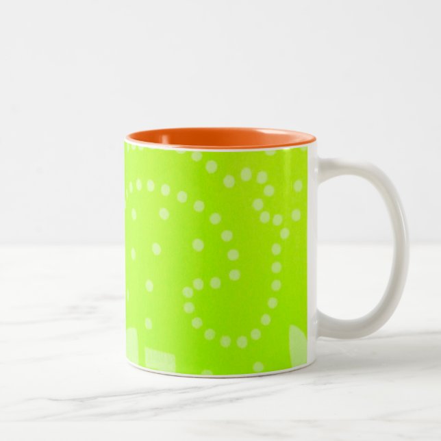 Tasse 2 Couleurs Lime Green geomentric dot stripe graphic pattern (Droit)