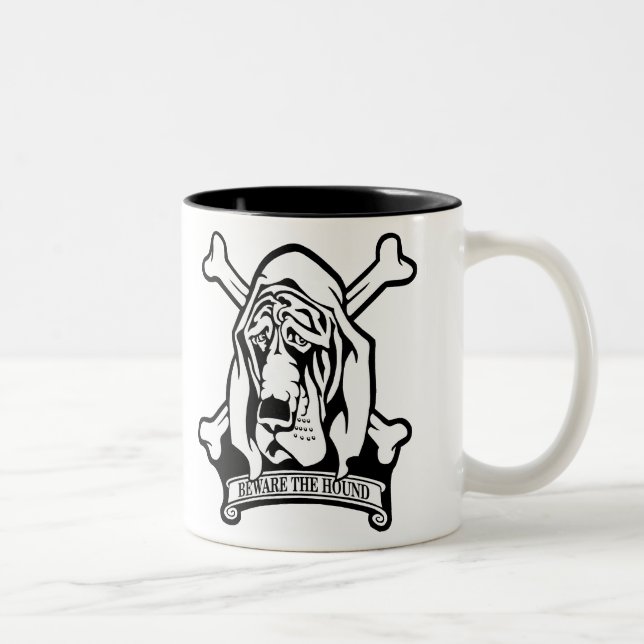 Tasse 2 Couleurs Limier-Prenez garde du chien (Droit)
