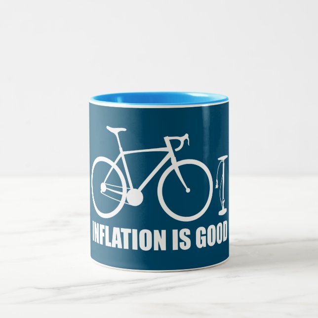 Tasse 2 Couleurs L'inflation est un bon vélo (Centre)