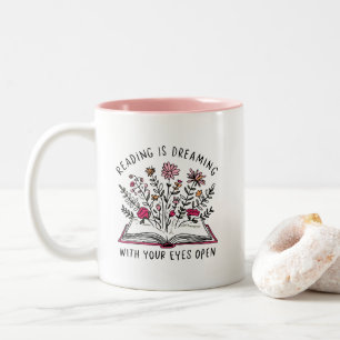 Tasse 2 Couleurs Lire, c'est rêver les yeux ouverts Citation d'amat