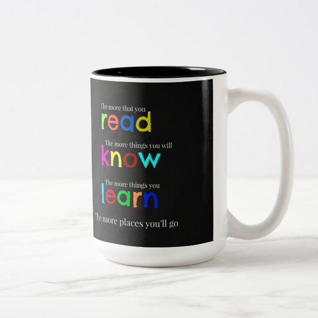 Tasse 2 Couleurs Lire et apprendre (Droit)
