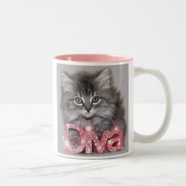 Tasse 2 Couleurs Little Diva Kitty - "Tiens ta queue haute..."  (Droit)