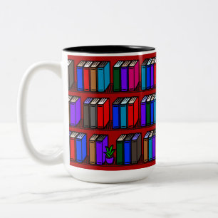 Tasse 2 Couleurs Little Library Book Shelts Red