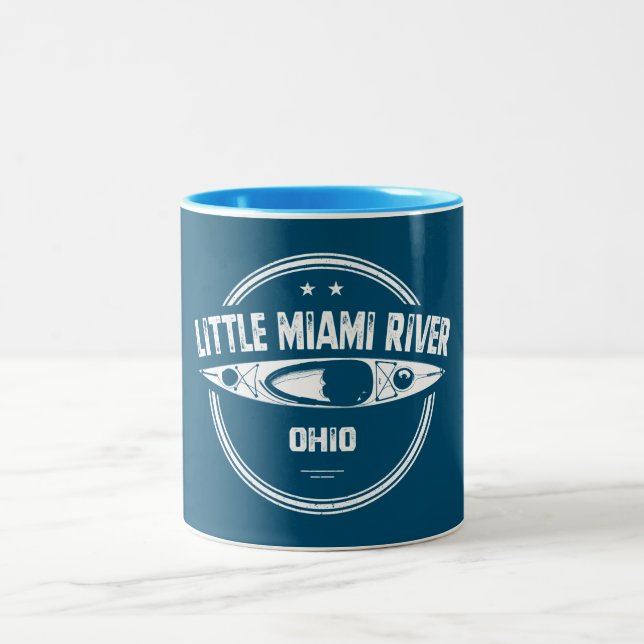 Tasse 2 Couleurs Little Miami River Ohio Kayak (Centre)