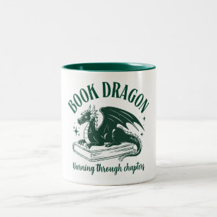 Tasse 2 Couleurs Livre Dragon Drôle de Script Livre Citation