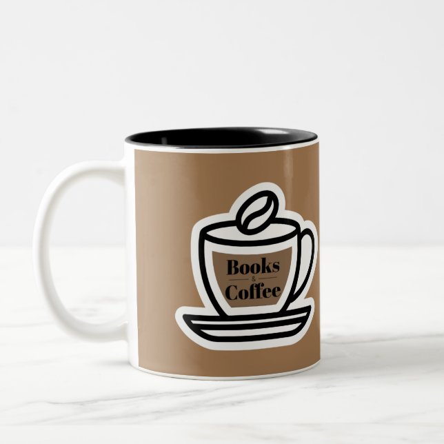 Tasse 2 Couleurs Livres et café Brown (Gauche)