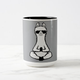 Tasse 2 Couleurs Llama Cool Zen Pose de méditation Lunettes de sole